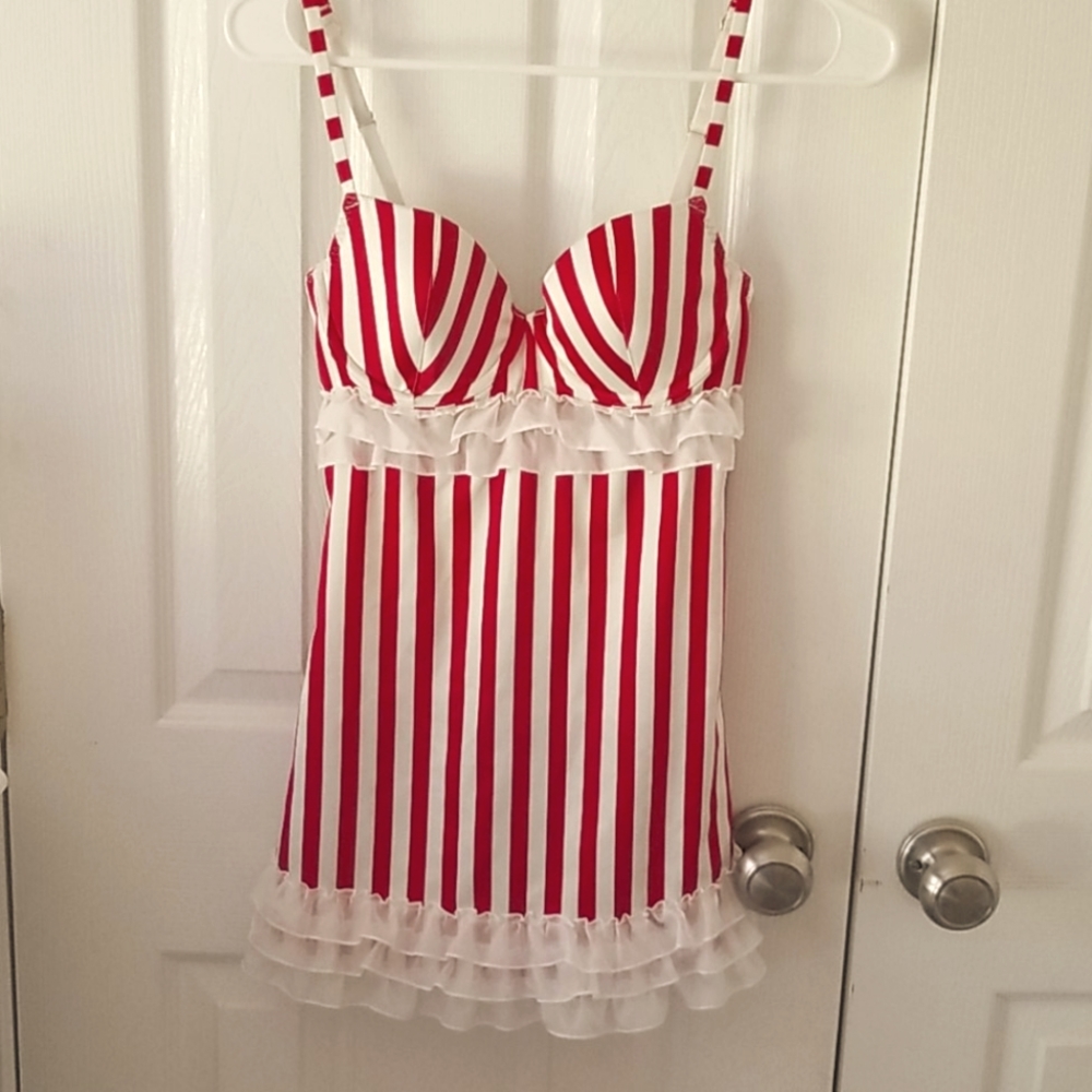 NWOT Victoria's Secret Red/White Striped lingerie
